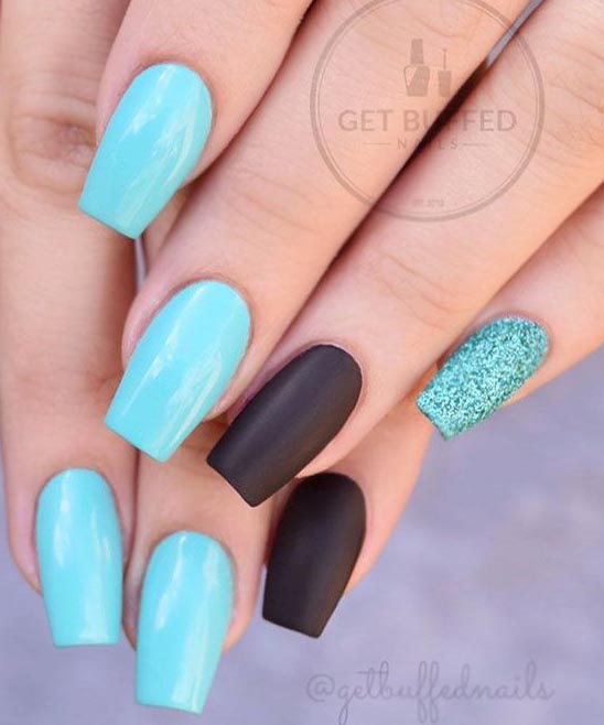 CUTE SHORT COFFIN NAIL DESIGNS