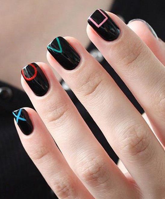 CUTE SHORT COFFIN NAIL DESIGNS