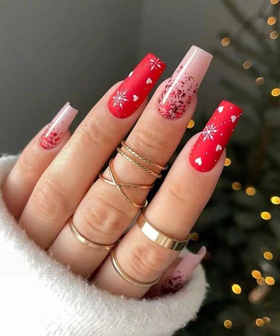 Christmas Nail Designs Red and Green Ombre