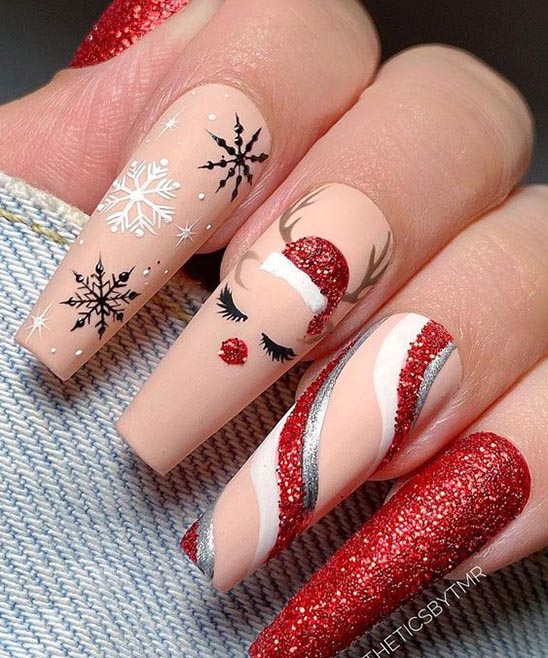 Christmas Nail Designs in Red and Green