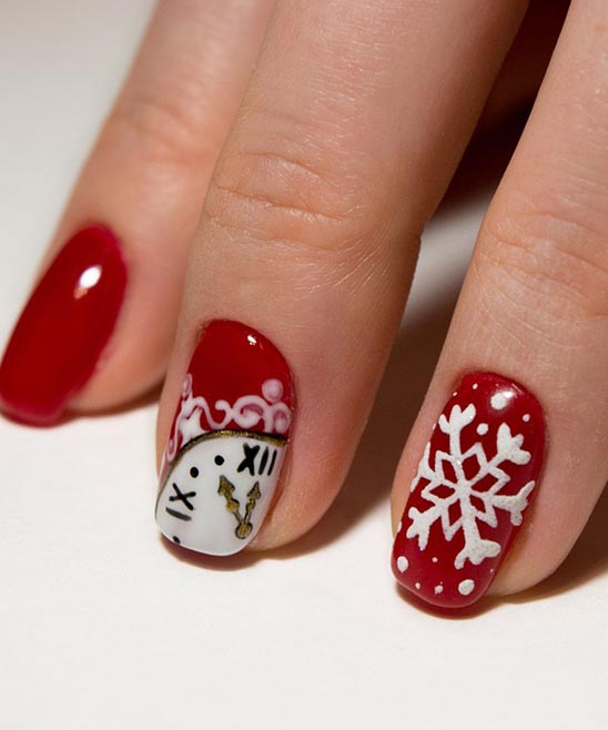 Classy Red Christmas Nail Designs