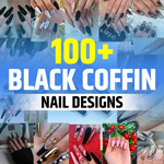 Coffin Black Nail Designs