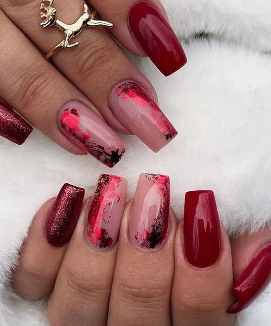 Coffin Nail Red Designs