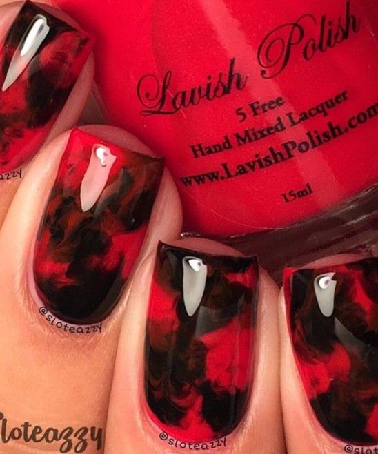 Coffin Red Nail Designs