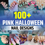 Cute Pink Halloween Nails