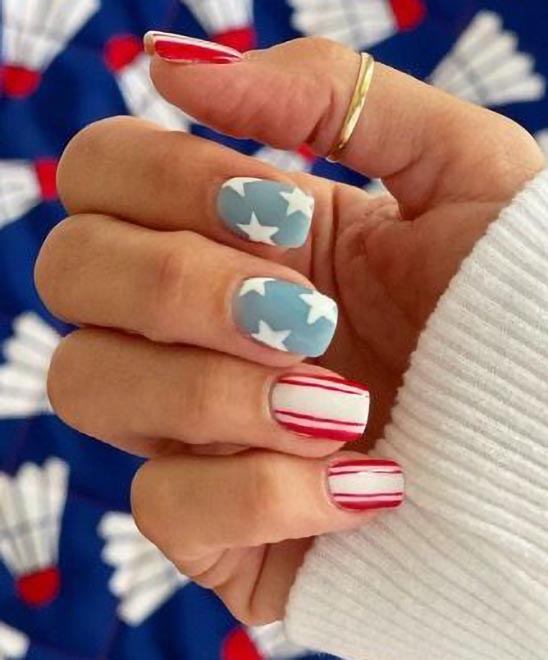 Cute Red White and Blue Nail Designs