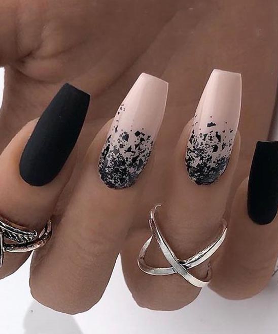 DARK BLUE COFFIN NAILS SHORT WITH MARBLE DESIGN FOR SUMMER