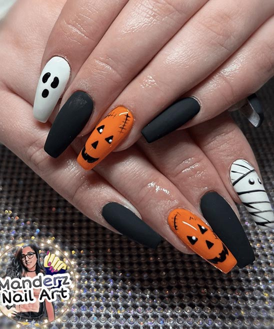 EASY HALLOWEEN GHOST NAILS