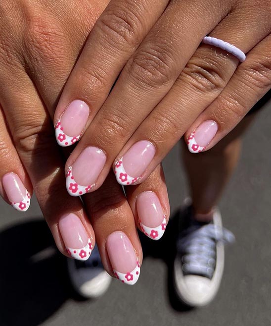 EASY PINK AND WHITE NAIL DESIGNS