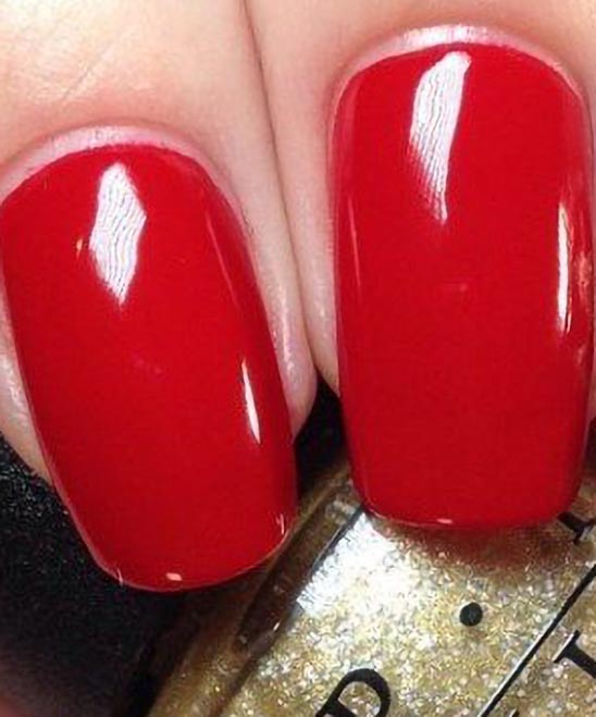 Easy Red and Gold Nail Design