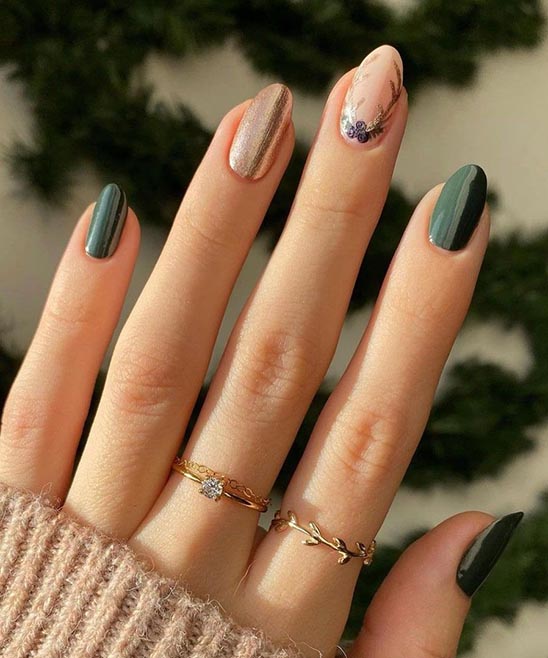 Gel Nail Designs Red and Green Christmas