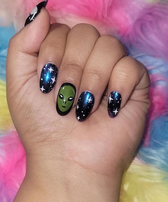 HALLOWEEN ACRYLIC SHORT NAILS
