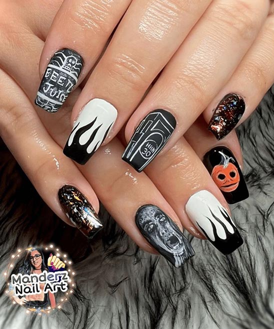 HALLOWEEN DESIGNS FOR SHORT NAILS
