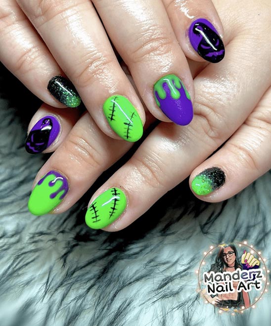 HALLOWEEN GEL NAILS SHORT
