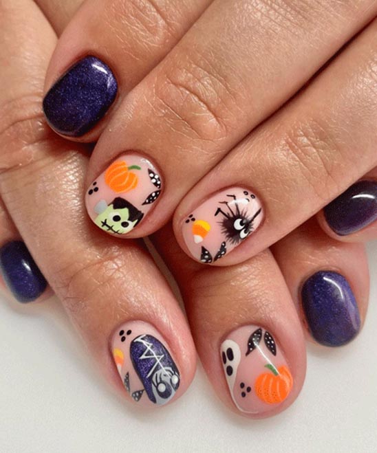 HALLOWEEN NAIL DESIGNS SHORT NAILS