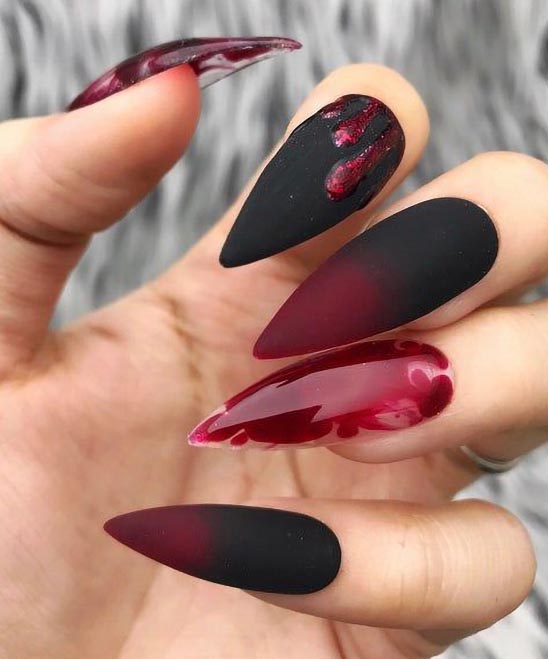 HALLOWEEN NAIL WITH ONLY RED