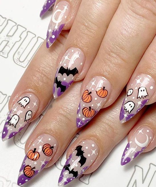HALLOWEEN NAILS SIMPLE SHORT