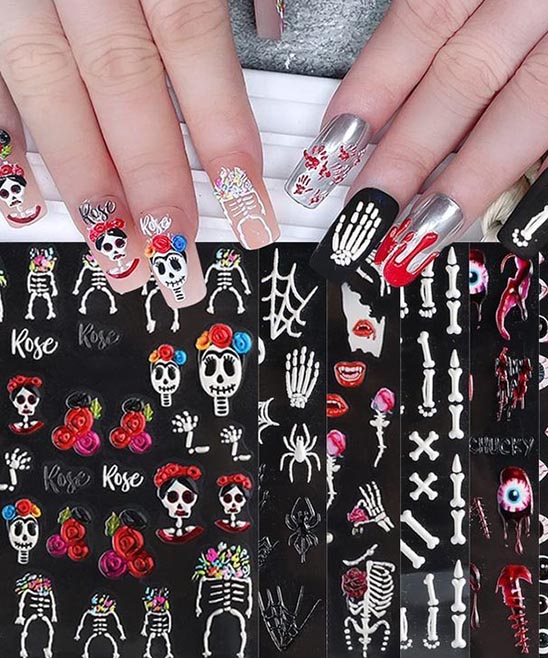 HALLOWEEN NAILS WITH STICKERS