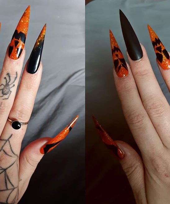 HALLOWEEN RED AND BLACK NAILS