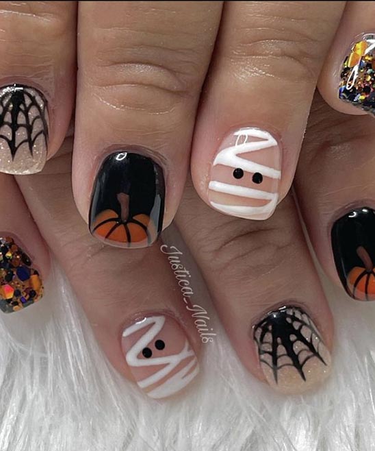 HALLOWEEN SHORT GEL NAILS