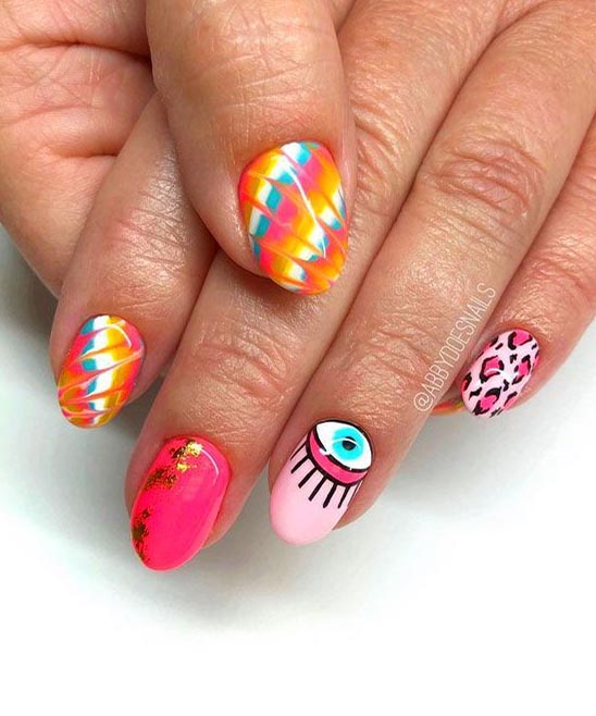 Holographic Coffin Nail Design Red and Black