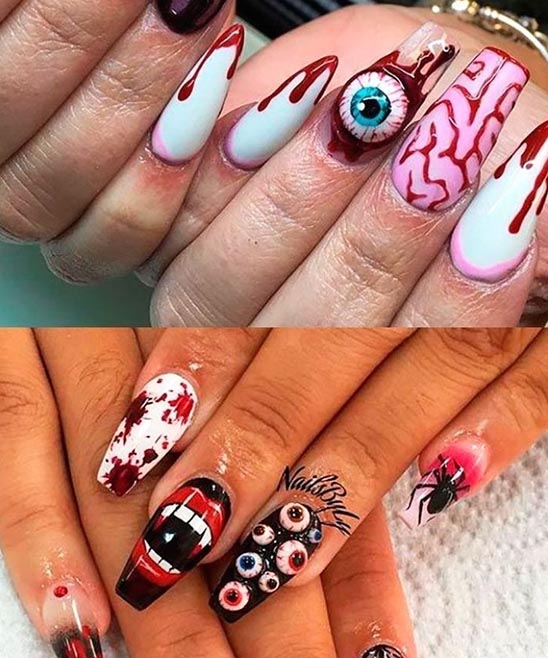 LONG COFFIN HALLOWEEN NAILS