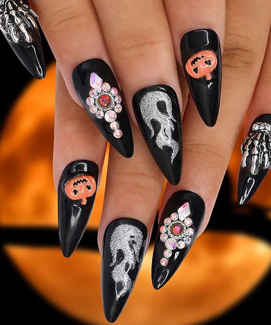 LONG HALLOWEEN PRESS ON NAILS