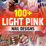 Light Pink Nails With Design