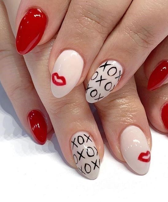 NAIL ART DESIGNS IN RED AND WHITE