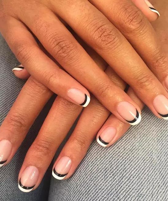 NAIL DESIGNS BLACK AND WHITE TIPS
