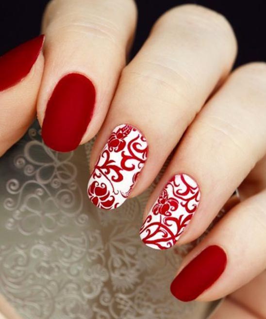 NAIL DESIGNS RED WHITE AND BLACK
