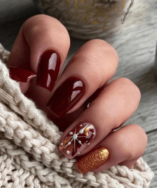 Nail Designs Gold and Red