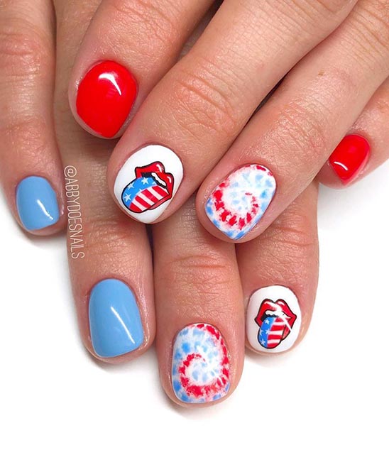 Nail Designs Red White and Blue