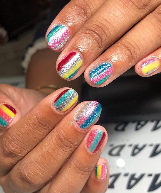 Nail Designs Red and Silver