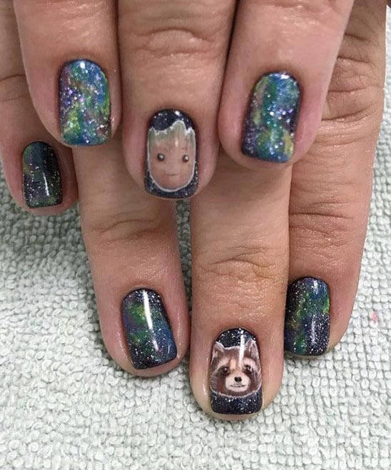 OMBRE ACRYLIC NAILS COFFIN SHORT