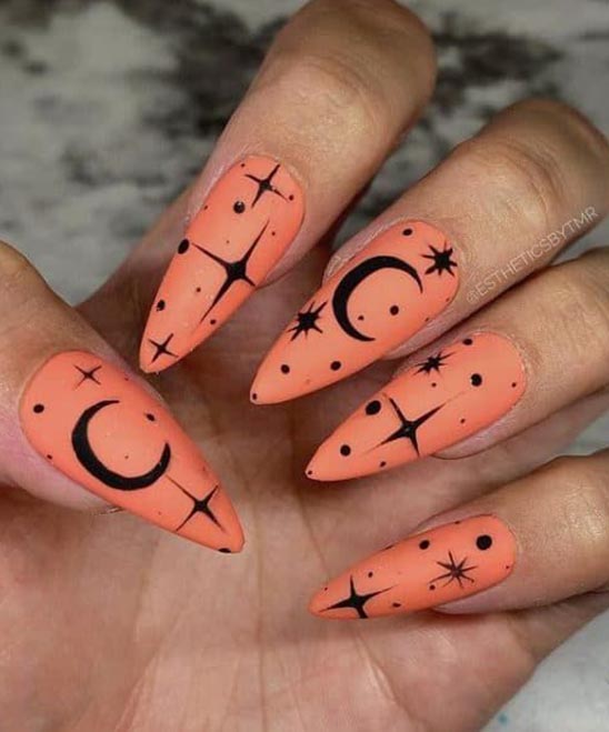 ORANGE HALLOWEEN COFFIN NAILS