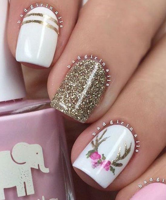 PINK AND WHITE SHORT NAIL DESIGNS