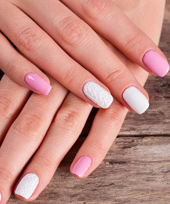 PINK AND WHITE OMBRE NAILS DESIGN