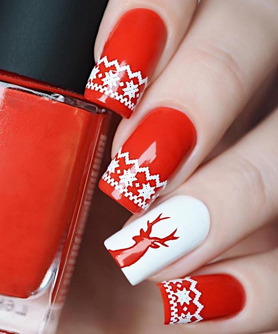 RED AND WHITE NAIL DESIGN IDEAS