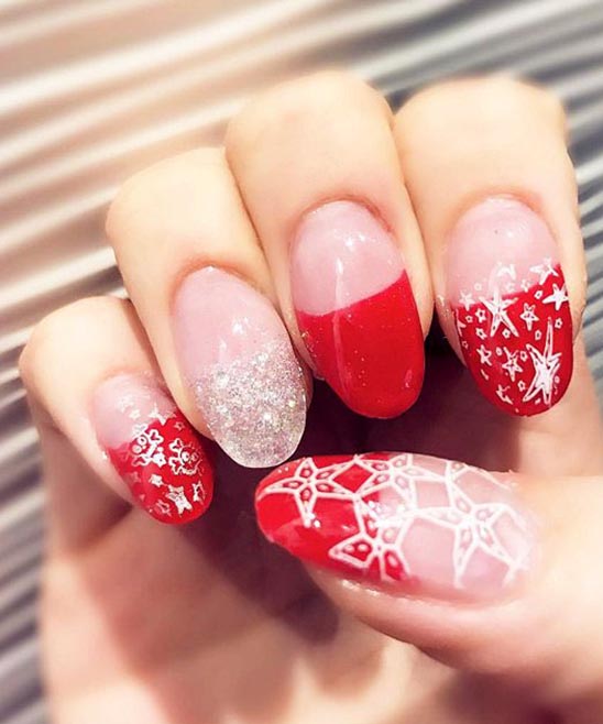 RED AND WHITE NAIL DESIGN
