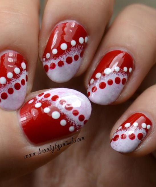 RED AND WHITE NAILS DESIGN