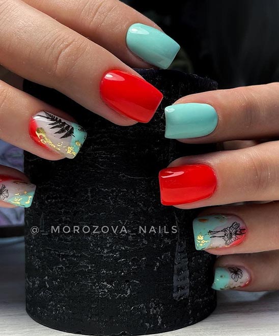 RED WHITE AND GOLD NAIL DESIGNS