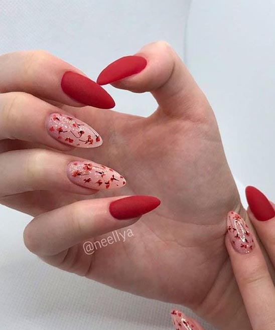 Dark Red Acrylic Nails Designs