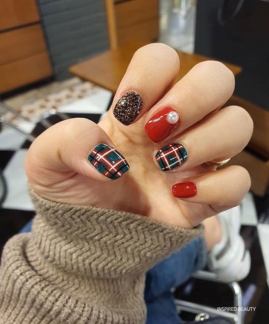 Red Acrylic Nail Designs Glitter