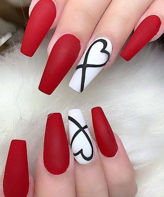 Red Acrylic Nails Coffin Designs