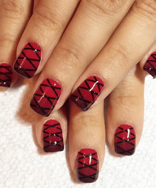 Red Acrylic Nails Designs Short