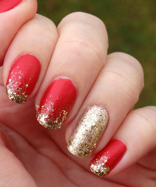 Red Black and Gold Nail Designs