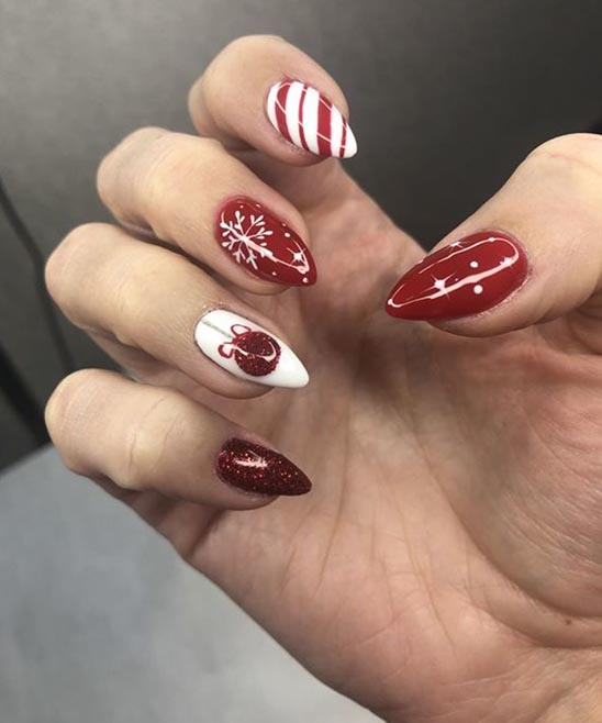 Red Christmas Design Nails