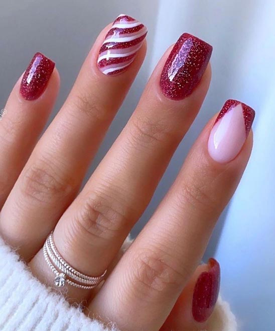 Red Christmas Gel Nails Designs