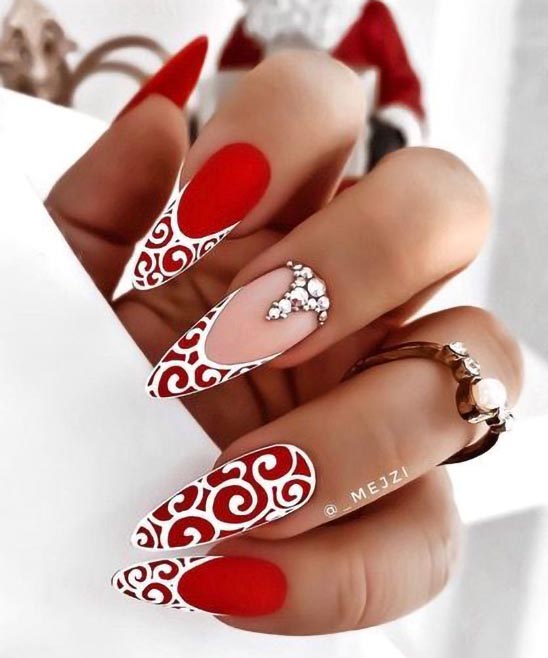 Red Coffin Nail Designs